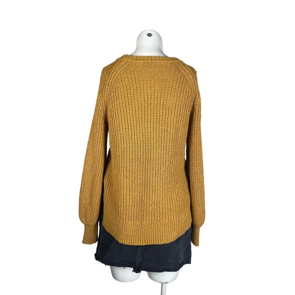Madewell Sweater Women's XXS Mustard Yellow Pullover Knit (Runs Big) - Picture 2 of 5